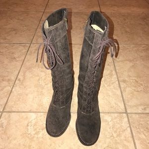 Frye Lace Up villager distressed leather 6 EUC